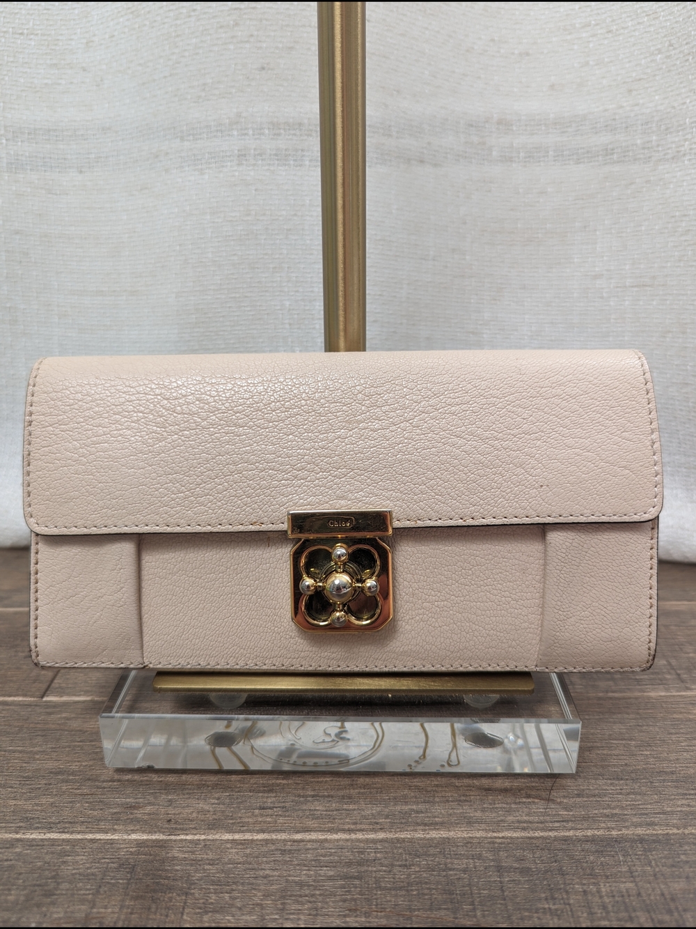 100% Authentic Chloé Elsie Long Continental Beige Wallet W/COA
